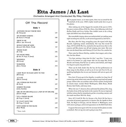 Etta James - At Last! — back sleeve