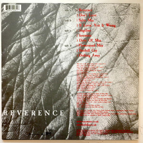 Faithless - Reverence — back sleeve