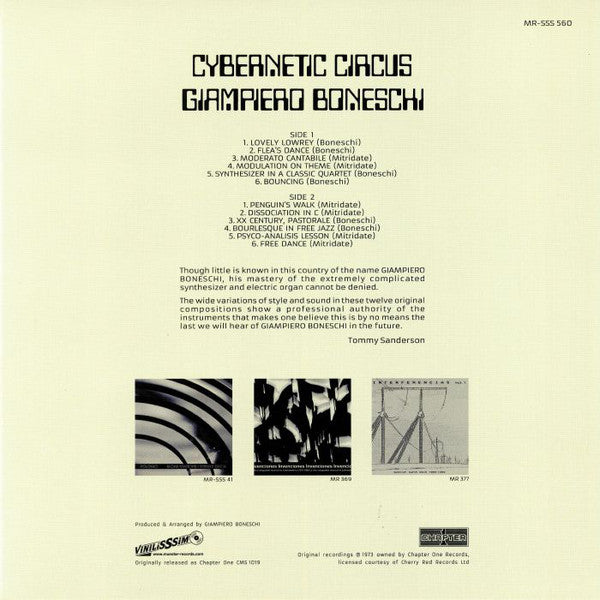 Giampiero Boneschi - Cybernetic Circus — back sleeve
