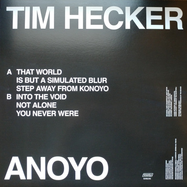 Tim Hecker - Anoyo — back sleeve