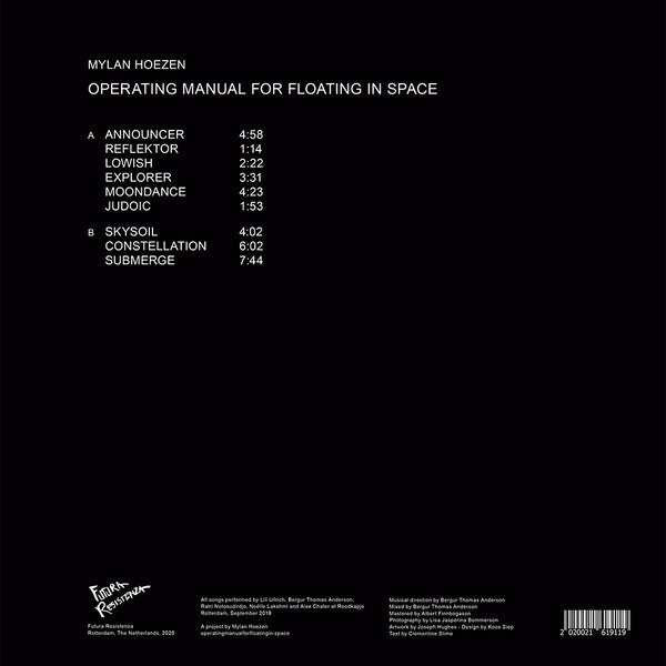 Mylan Hoezen - Operating Manual For Floating In Space — back sleeve