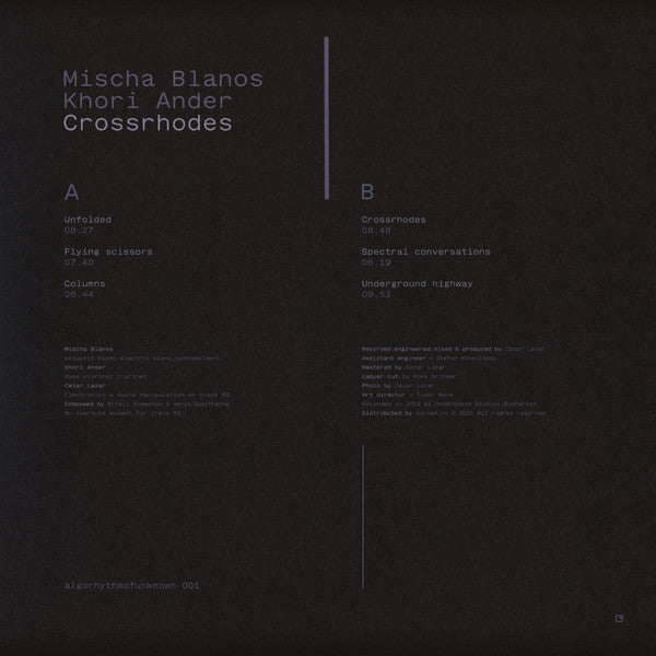 Mischa Blanos, Khori Ander - Crossrhodes — back sleeve