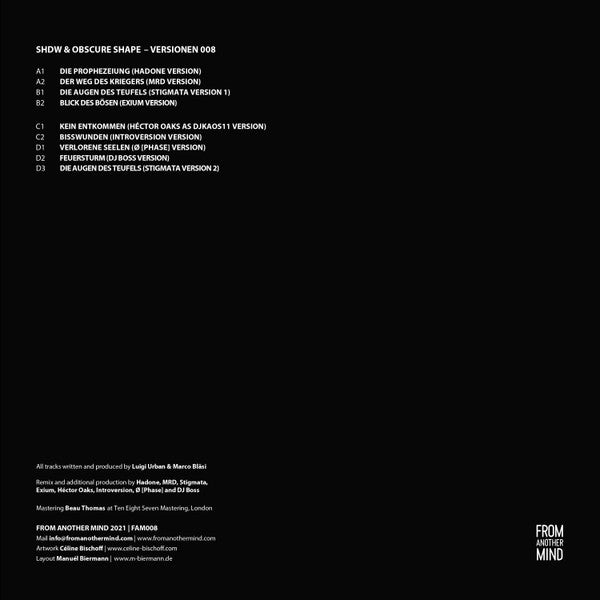 SHDW & Obscure Shape - Versionen 008 — back sleeve