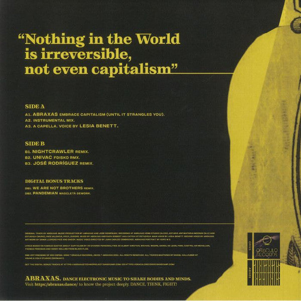 Abraxas - Embrace Capitalism (Until It Strangles You) Remixed — back sleeve