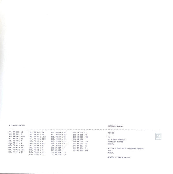 Alessandro Adriani - Program & Rhythm — back sleeve