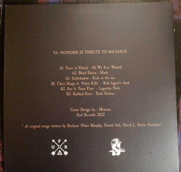 Various - Honoris III (Tribute To Bauhaus) — back sleeve