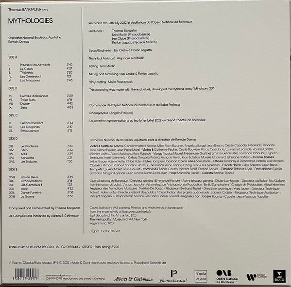 Thomas Bangalter - Mythologies — back sleeve