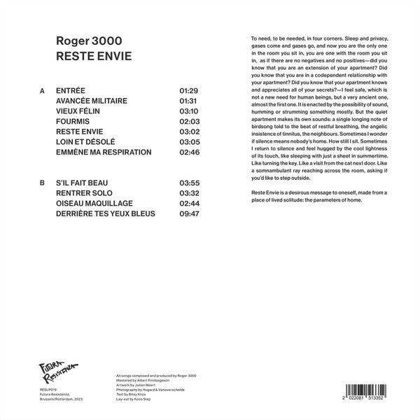 Roger 3000 - Reste Envie — back sleeve