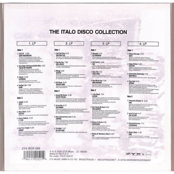 Various - The Italo Disco Collection — back sleeve
