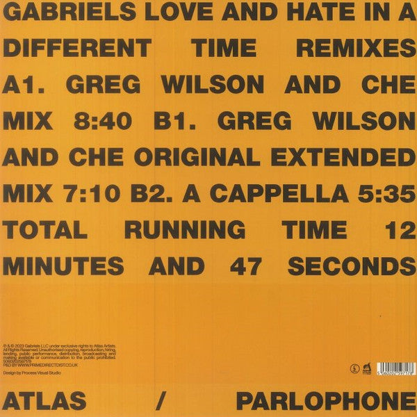 Gabriels - Love And Hate In A Different Time Remixes — back sleeve
