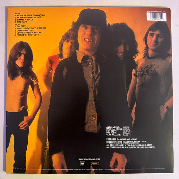 AC/DC - Powerage — back sleeve