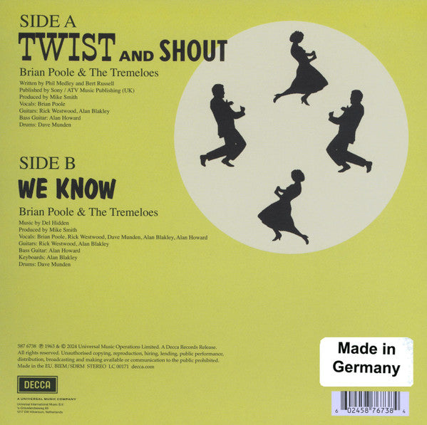 Brian Poole & The Tremeloes - Twist And Shout — back sleeve