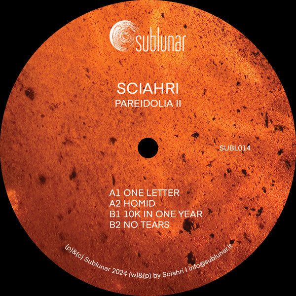 Sciahri - Pareidolia II — back sleeve