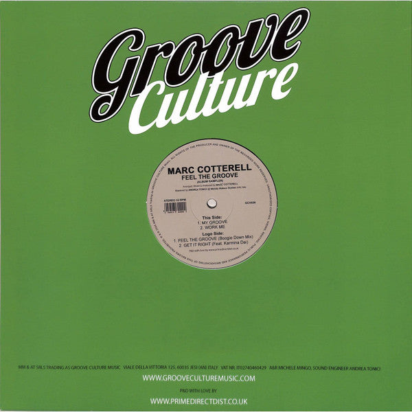 Marc Cotterell - Feel The Groove (Album Sampler) — back sleeve