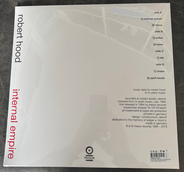 Robert Hood - Internal Empire — back sleeve