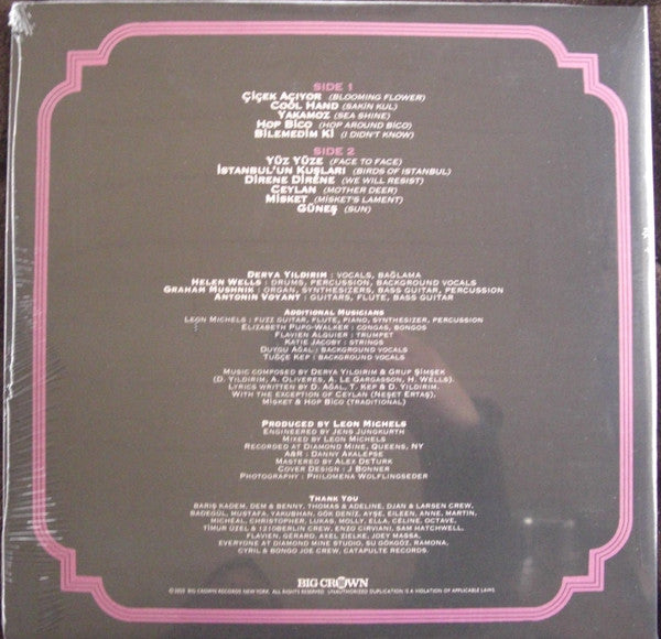 Derya Yıldırım & Grup Şimşek - Yarın Yoksa — back sleeve