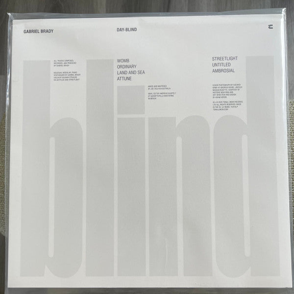 Gabriel Brady - Day-Blind — back sleeve
