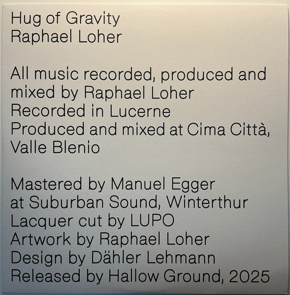 Raphael Loher - Hug of Gravity — front sleeve