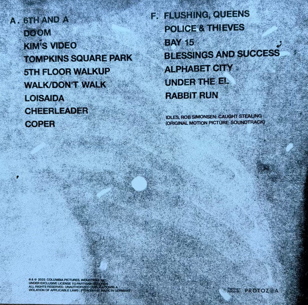 Idles, Rob Simonsen - Caught Stealing (The Original Motion Picture Soundtrack) — back sleeve