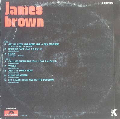 James Brown - Sex Machine — back sleeve