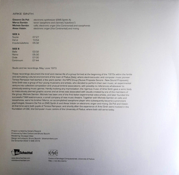 Arke Sinth - Arke Sinth — back sleeve