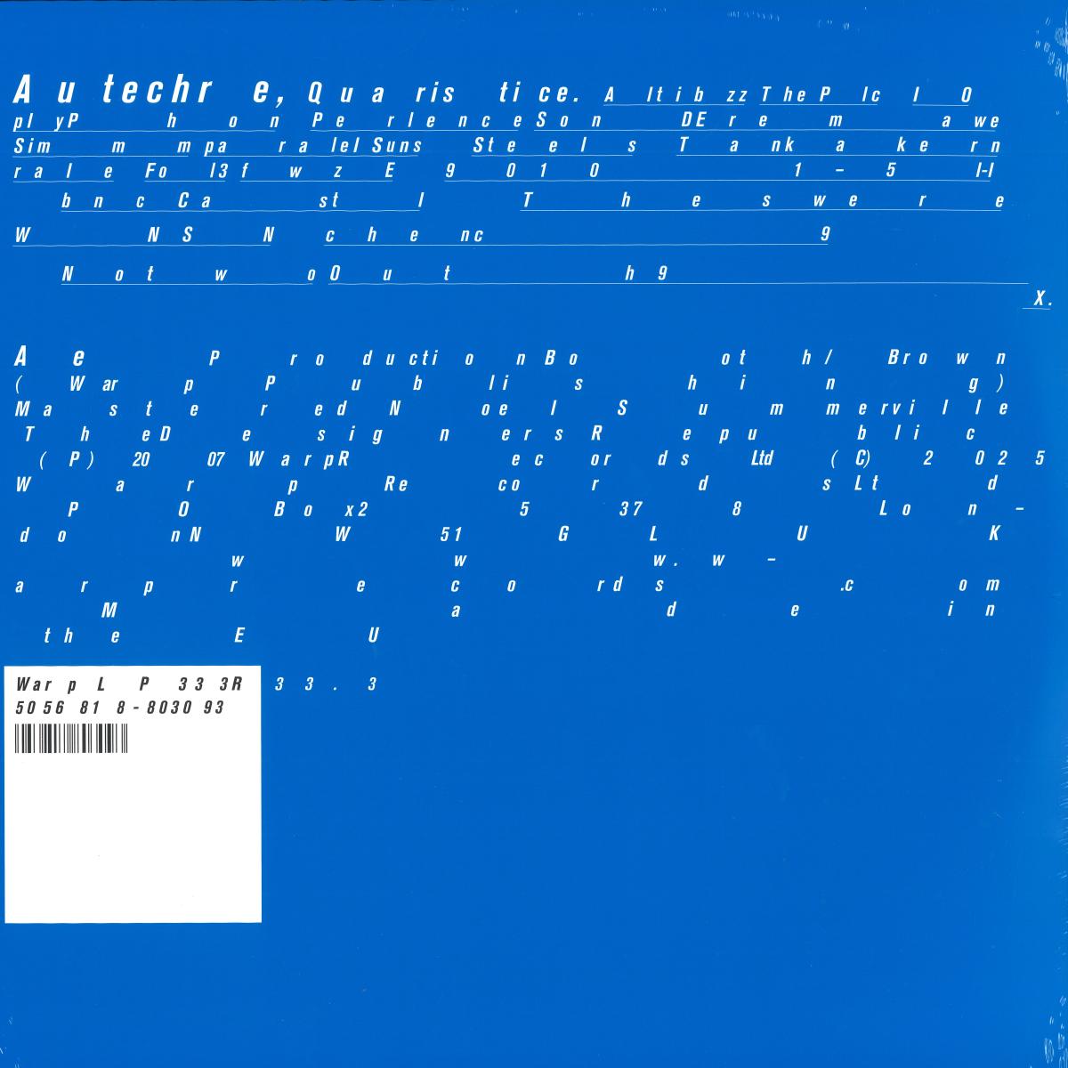 Autechre - Quaristice (2xLP, Album, RE) (Mint (M))