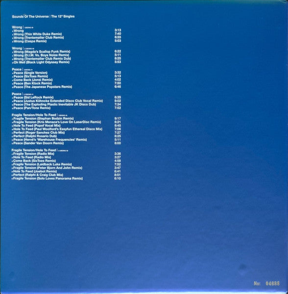Depeche Mode - Sounds Of The Universe I The 12" Singles — back sleeve