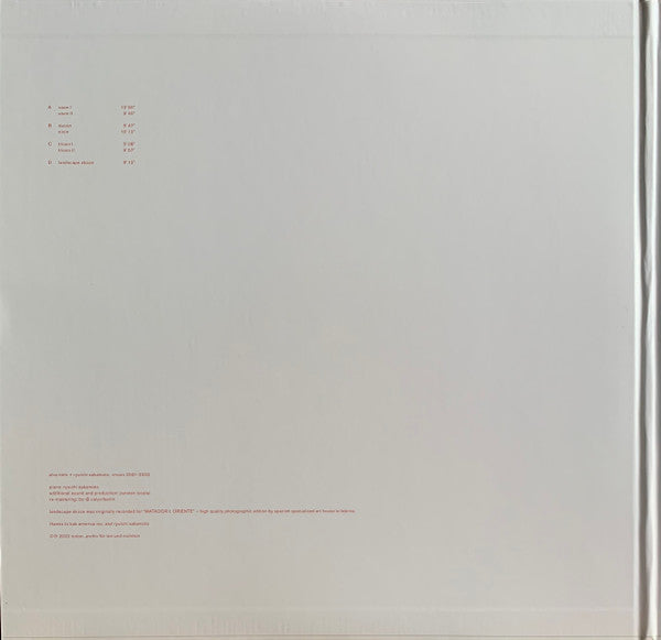 Alva Noto + Ryuichi Sakamoto - Vrioon — back sleeve