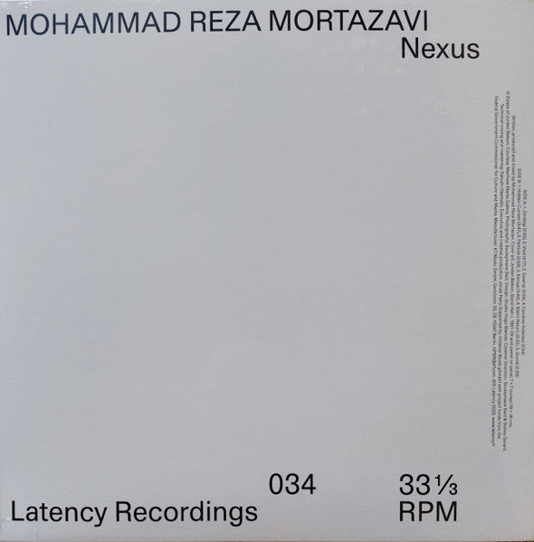 Mohammad Reza Mortazavi - Nexus — back sleeve