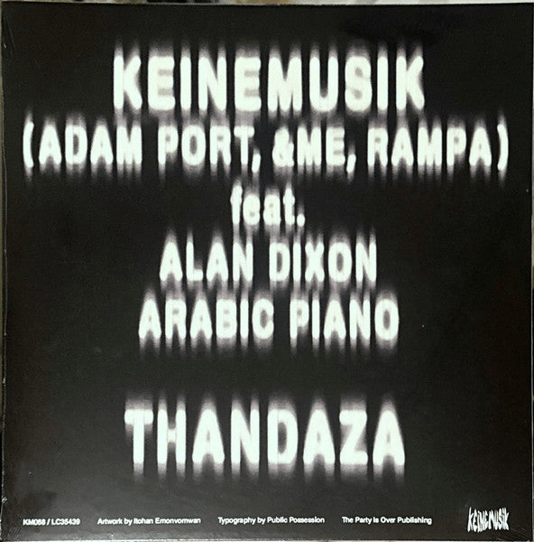 Keinemusik, Alan Dixon (2) Feat. Arabic Piano - Thandaza — back sleeve