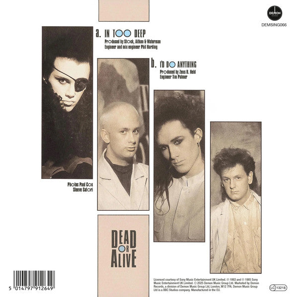 Dead Or Alive - In Too Deep — back sleeve