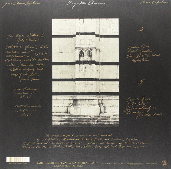 Yair Elazar Glotman & Mats Erlandsson - Negative Chambers — back sleeve