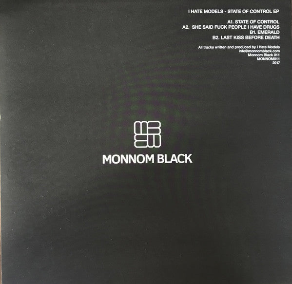 I Hate Models - State Of Control EP — back sleeve