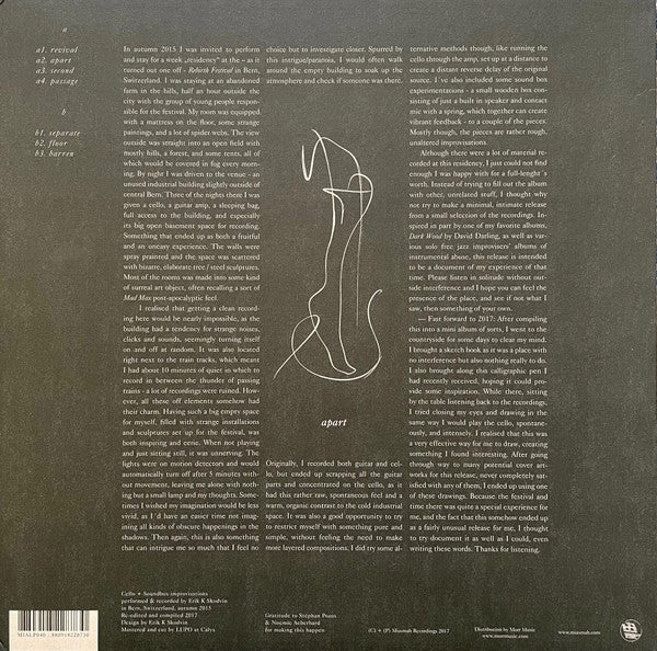 Svarte Greiner - Apart — back sleeve