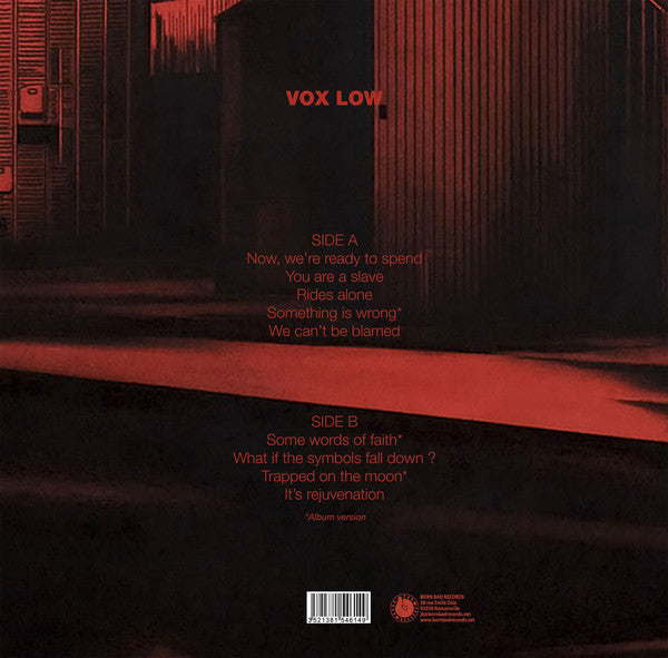Vox Low - Vox Low — back sleeve