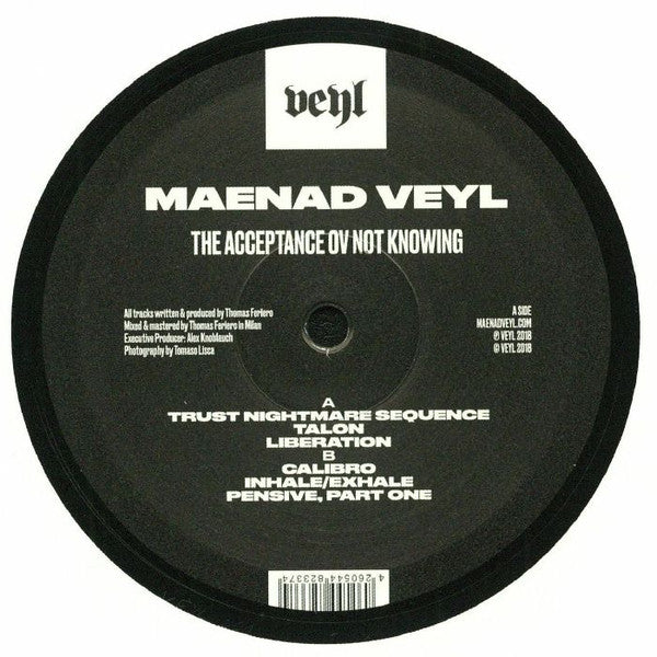 Maenad Veyl - The Acceptance Ov Not Knowing — front sleeve