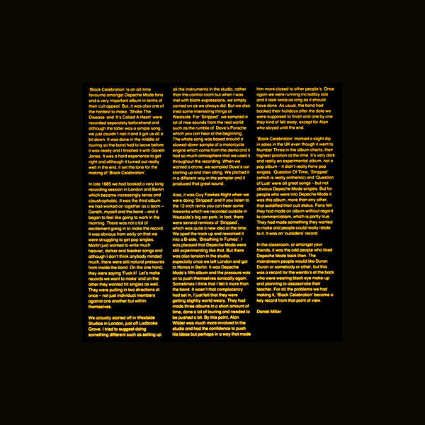 Depeche Mode - Black Celebration — back sleeve