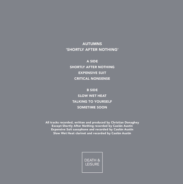 Autumns - Shortly After Nothing — back sleeve