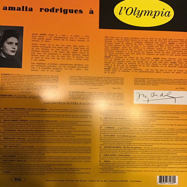 Amália Rodrigues - Amalia À L’Olympia (LP, Album, Dlx, RE, Gat) (Mint (M))