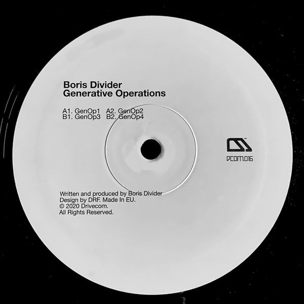 Boris Divider - Generative Operations — back sleeve
