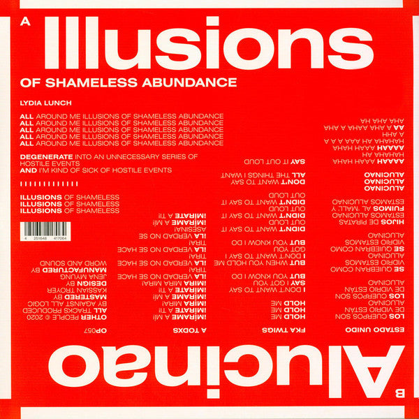 A.A.L. (Against All Logic) - Illusions Of Shameless Abundance — back sleeve