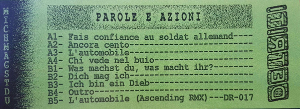 Parole E Azioni - Fais Confiance Au Soldat Allemand — back sleeve