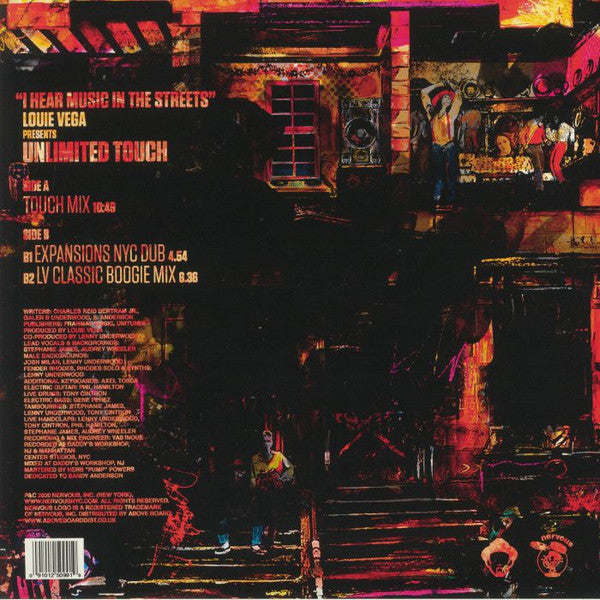 Louie Vega Presents Unlimited Touch - I Hear Music In The Streets (Expansions In The NYC Preview 3) — back sleeve