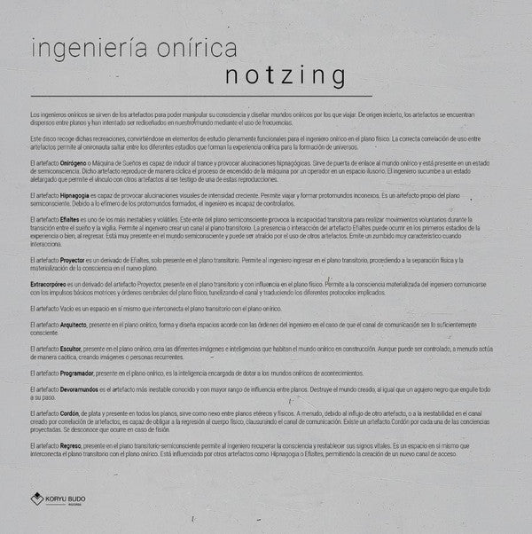 Notzing (2) : Ingeniería Onírica (2xLP, Album, Ltd)