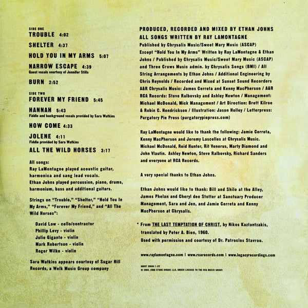 Ray Lamontagne : Trouble (LP, Album, RE, 180)