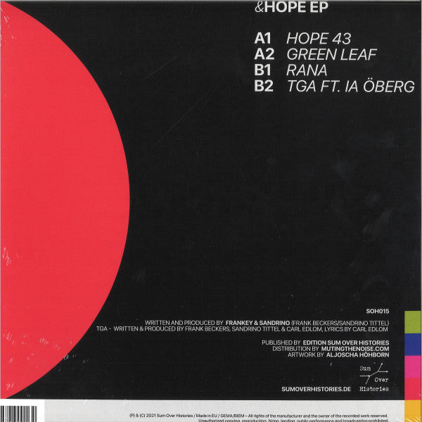 Frankey & Sandrino - &Hope EP — back sleeve