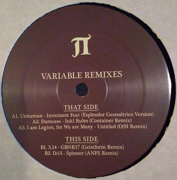 Various - Variable Remixes — back sleeve