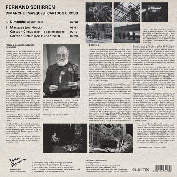 Fernand Schirren - Dimanche | Masques | Cartoon Circus — back sleeve