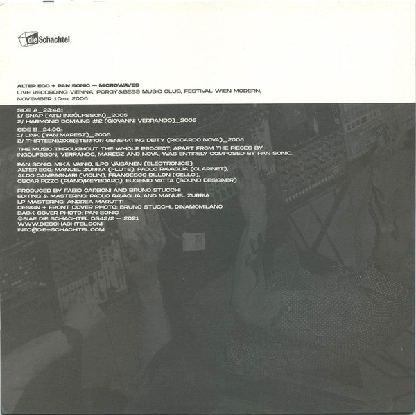 Alter Ego + Pan Sonic - Microwaves — back sleeve