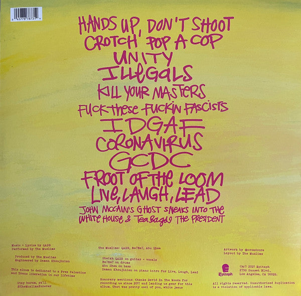 The Muslims  - Fuck These Fuckin Fascists — back sleeve